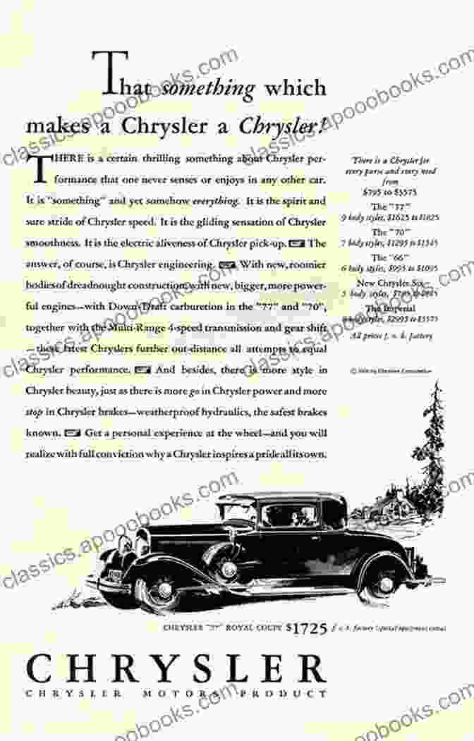 1930 Chrysler Airflow Sales Poster With A Sleek, Silver Airflow Automobile Dominating The Scene, Its Futuristic Design Highlighted By The Tagline 'The Car Of The Future Today'. Daniels Motor Car Company Sales Literature: Volume Two (Automobile Sales Literature 2)