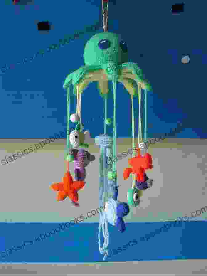 A Close Up Of An Amigurumi Crochet Baby Mobile Sea Creature Amigurumi Chrochet Pattern: Baby Mobile Sea