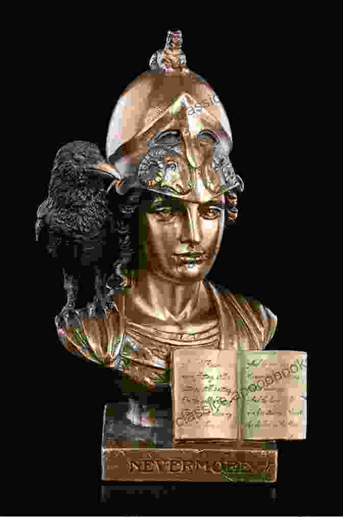 A Dark And Mysterious Raven Perched On A Bust Of Athena The Raven Edgar Allan Poe