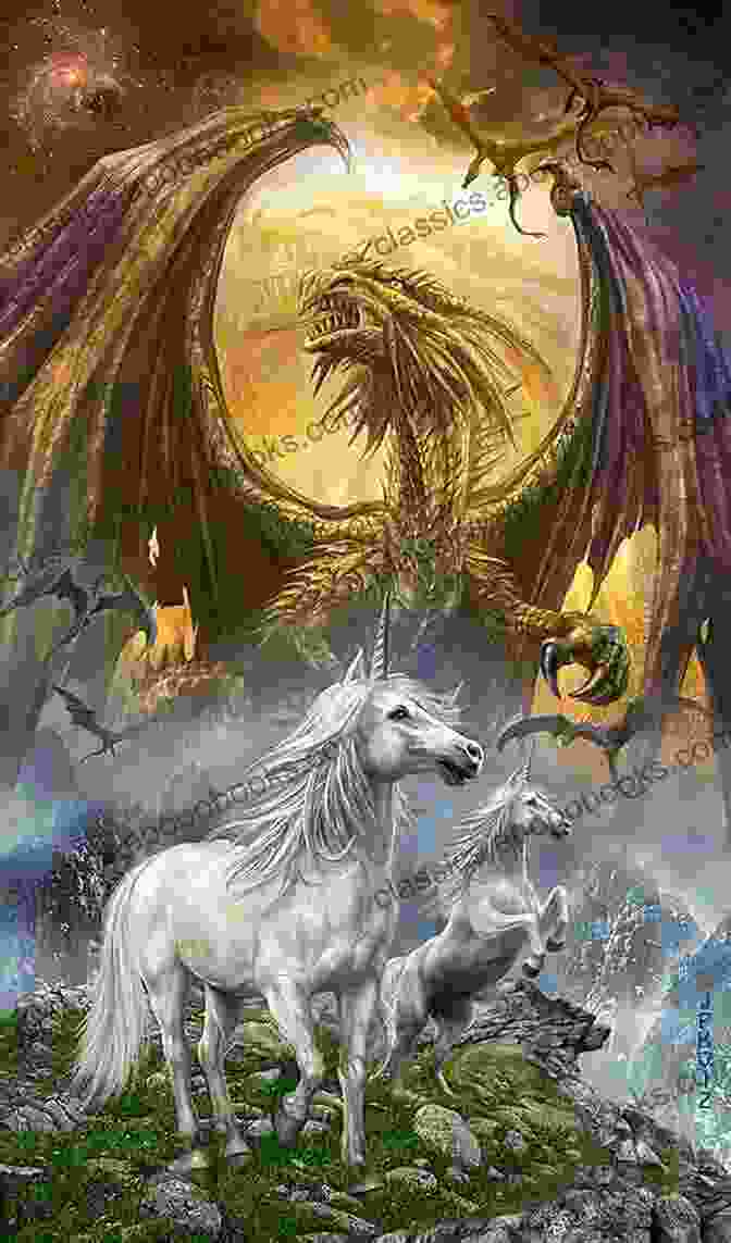 A Group Of Mythical Creatures, Including Dragons, Unicorns, And Fairies, Frolic In A Lush, Enchanted Forest. The King S Coat: An Alan Lewrie Naval Adventure (Alan Lewrie Naval Adventures 1)