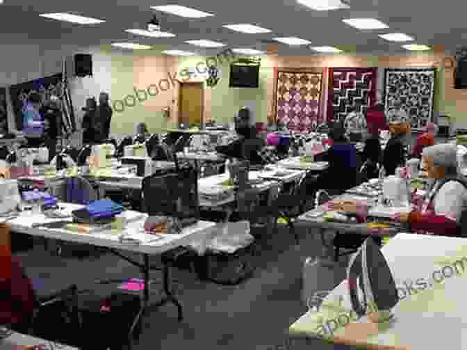 A Group Of Quilters Working Together On A Large Scrapbook Quilt, Surrounded By Piles Of Fabrics And Supplies. How To Make Scrapbook Quilts: A Variety Of Great Ideas And Designs For Scrapbook Quilts