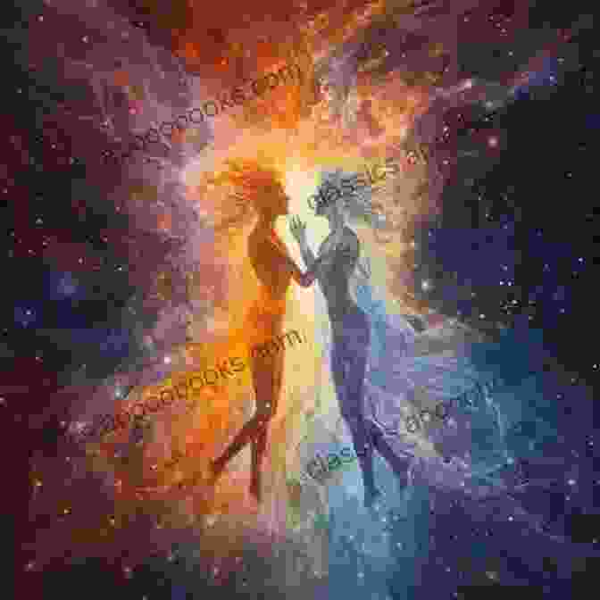 A Radiant Depiction Of Two Ethereal Figures Embracing, Representing The Twin Flame Connection You Only Fall In Love Three Times: The Secret Search For Our Twin Flame