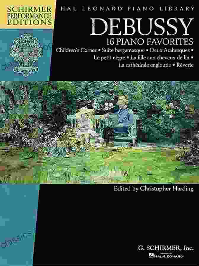 Claude Debussy 16 Piano Favorites Book Cover, Featuring An Image Of The Composer And A Piano On A Serene Background Claude Debussy: 16 Piano Favorites (Hal Leonard Piano Library)