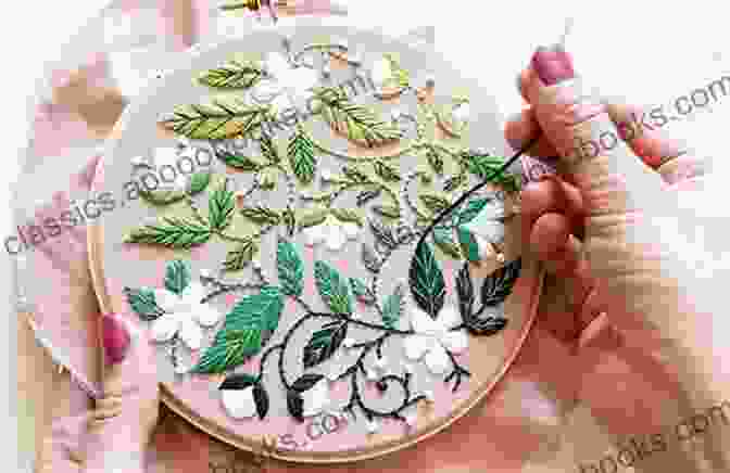 Close Up Of Embroidery Technique Transfer Stitch: Romantic Motifs: Over 60 Reusable Motifs To Iron On And Embroider