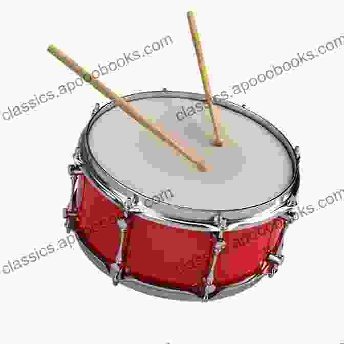 Drum Set With Drumsticks On A White Background To The Drum Set One