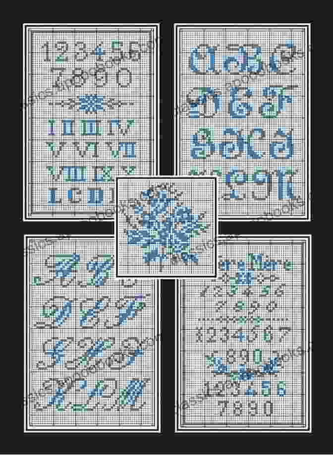 Early Needlework Sampler Choice Designs For Cross Stitch Embroidery: Antique Charted Pattern Plates