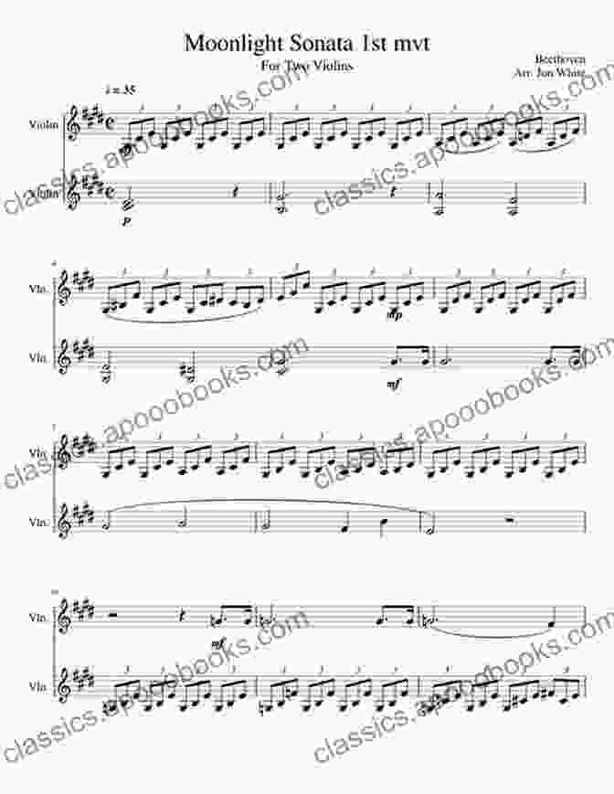 Moonlight Sonata First Movement Beethoven Easy Violin Sheet Music