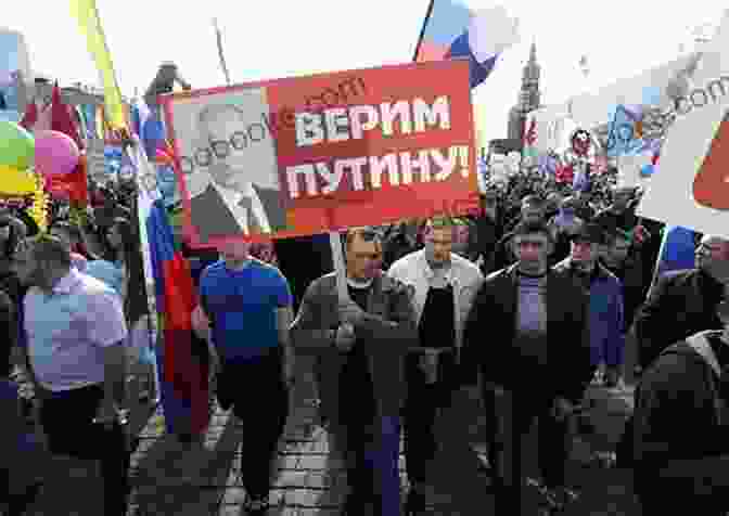 Political Rally In Moscow, With People Holding Banners And Flags, Representing The Diversity Of Political Views In Post Soviet Russia Life And Work In Post Soviet Russia