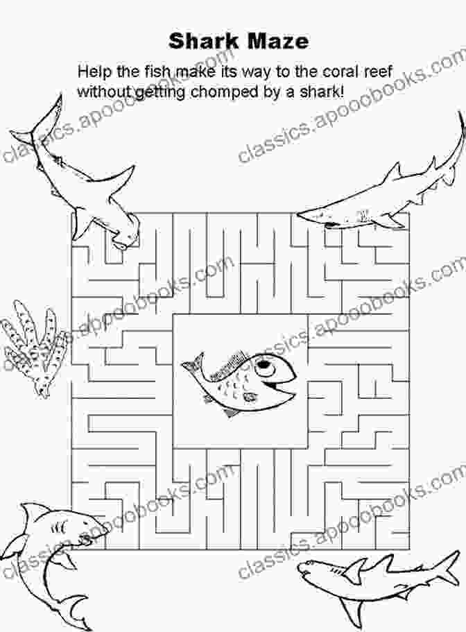 Shark Maze Activity Page In The Book Growing Up Shark ((Chapter For Kids 6 8))