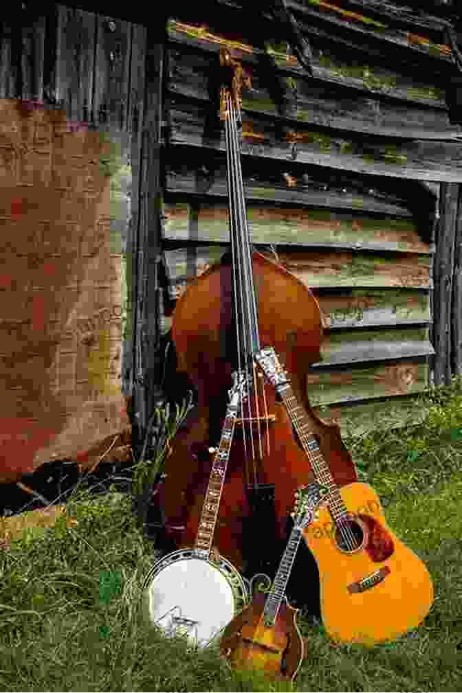 The Big Book Of Bluegrass Songs Cover Image With Acoustic Guitar, Fiddle, Banjo, And Mandolin The Big Of Bluegrass Songs