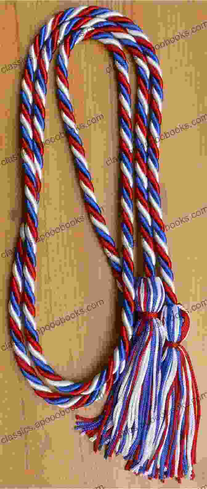 The Center Blue Cord Wrapping Around The White Cords To Form A Diagonal Stripe Red White And Blue Stripe Macrame Bracelet Tutorial