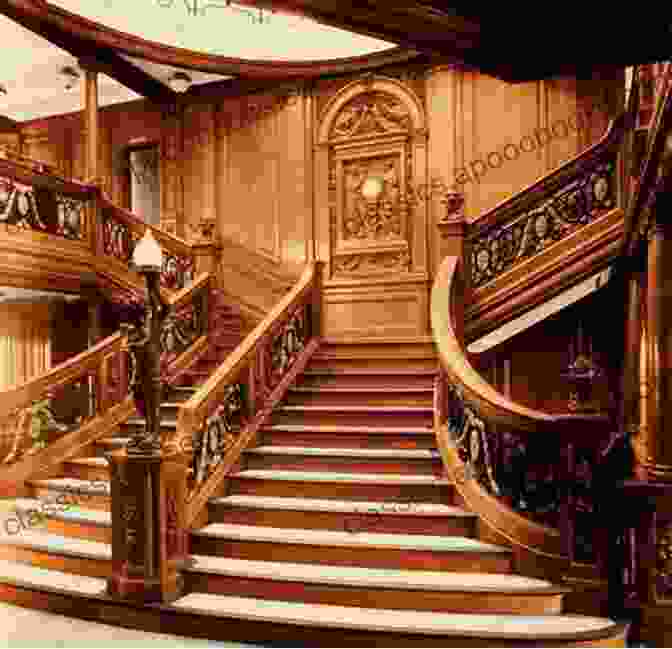 The Opulent Grand Staircase Of The Titanic On The Titanic In A Delicate Condition